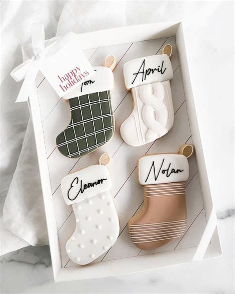 Four Decorated Cookies In A Gift Box