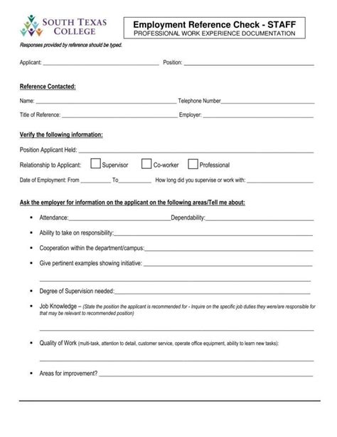 Printable Reference Check Form Template Printable Form Templates And