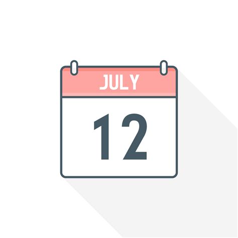 12th July calendar icon. July 12 calendar Date Month icon vector illustrator 17188612 Vector Art ...