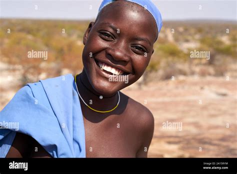 Laughing Mucubal Tribe Woman Portrait Tchitundo Hulo Virei Angola