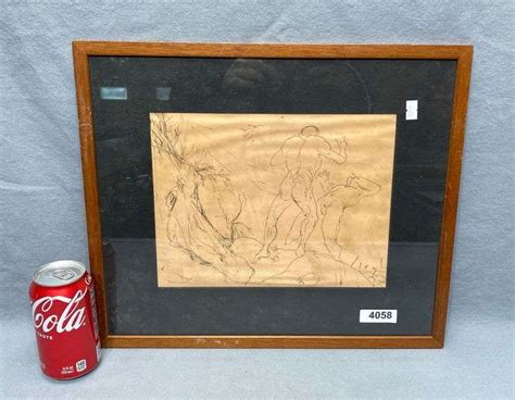 Vintage Nude Pencil Drawing Signed Dixon S Auction At Crumpton