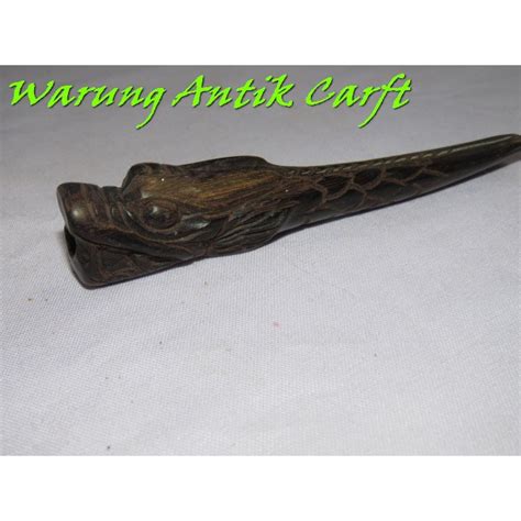 Jual Pipa Rokok Kayu Stigi Hitam Model Ukir Naga Oleh Warung Antik