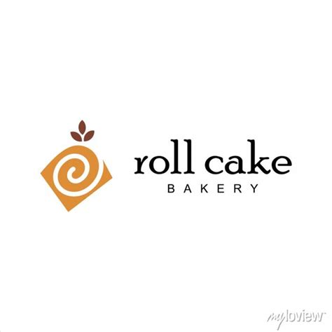 Roll Cake Logo Bakery Vector And Pastry Shop Business Design Wall