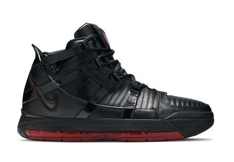 Nike LeBron 3 Black Metallic Silver University Red D09354-001 2022 ...