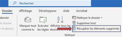 Outlook Comment récupérer les éléments supprimés sous Outlook FAQ