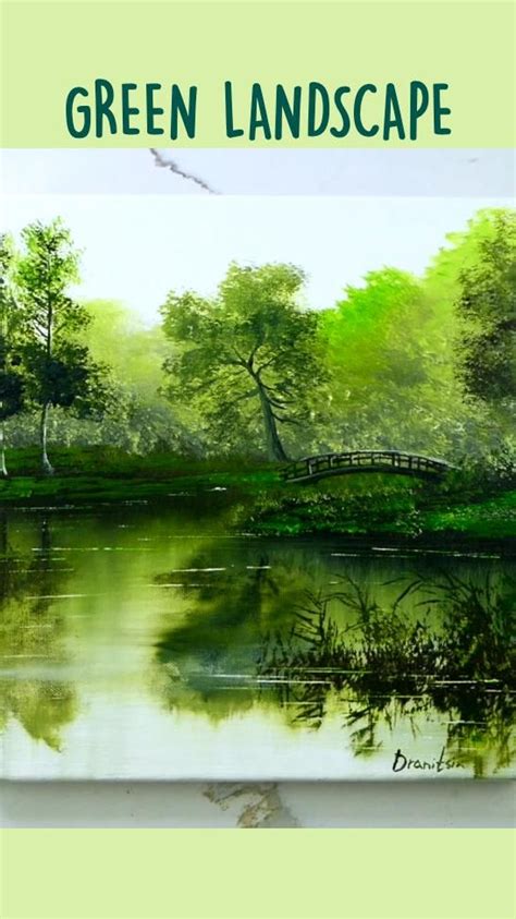 GREEN LANDSCAPE | Landscape paintings, Landscape art painting ...