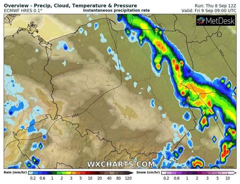 Pogoda na 9 września 2022 Burze z gradem na zachodzie Polski
