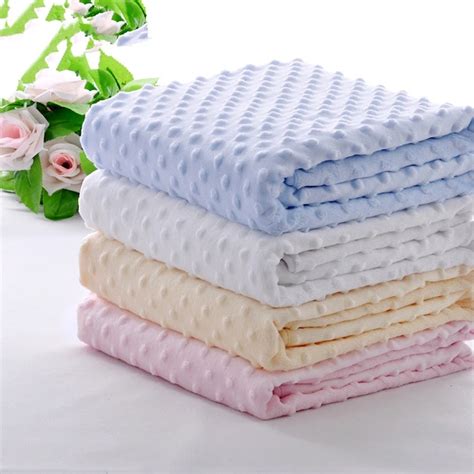 Minky Baby Blanket Flannel Fleece Pure Color Blanket Infant Swaddle