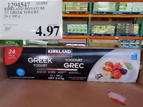 1294547 Kirkland Signature 3 Greek Yogurt 24 X 100 G 4 97 Costco East Fan Blog