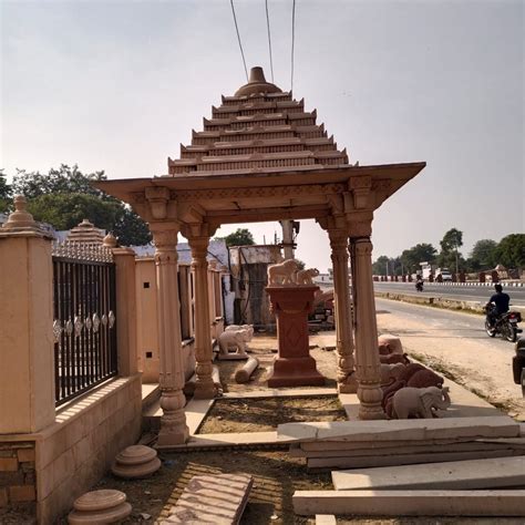 Red Sandstone Temple At Rs Stone Temple In Dholpur Id