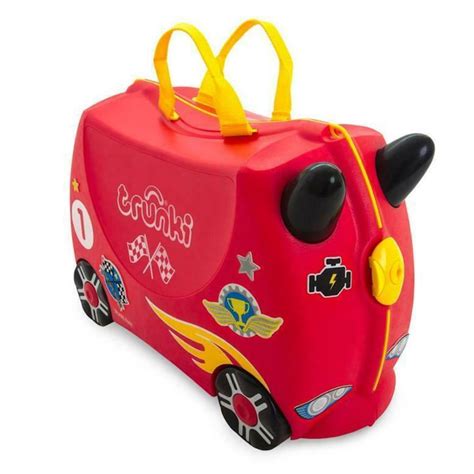 New Trunki Rocco Race Car Ride On Suitcase Toy Box Kids Luggage