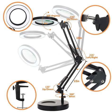 Magnifying Glass With Light And Stand Kirkas In Stepless Dimmable