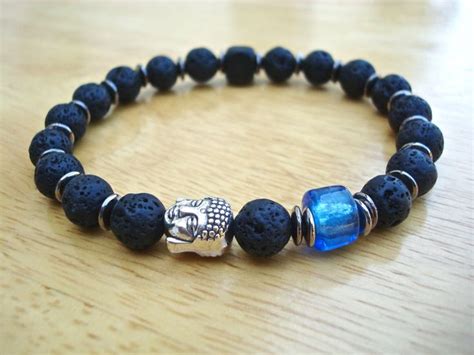 Bracelet Bouddha Tib Tain Bonne Fortune Spirituelle Homme Avec Lave