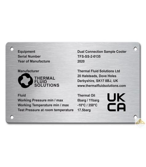 Stainless Steel Name Plate Mm X Mm Lucas Products Services