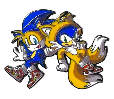 Sonic The Hedgehog And Tails Enamel Pin 90s Video Game Pins Classic Mashup Art Ebay