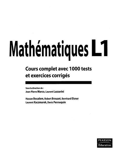 SOLUTION Math Matiques L1 Cours Complet Avec 1000 Tests Et Exercices