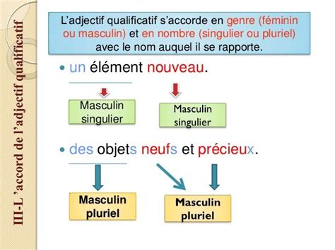 L accord de l adjectif qualificatif Adjectifs Programme collège