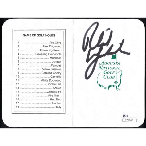 Phil Mickelson Signed Augusta National Golf Club Score Card Jsa Coa