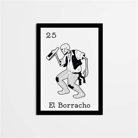 Resumen El Borracho Mexican Bingo Wall Decor Mexican Loteria Etsy México