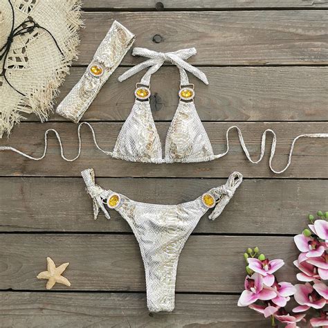 Uveng Three Point Strap Bikini Split Swimsuit Woman 2025 New Multi