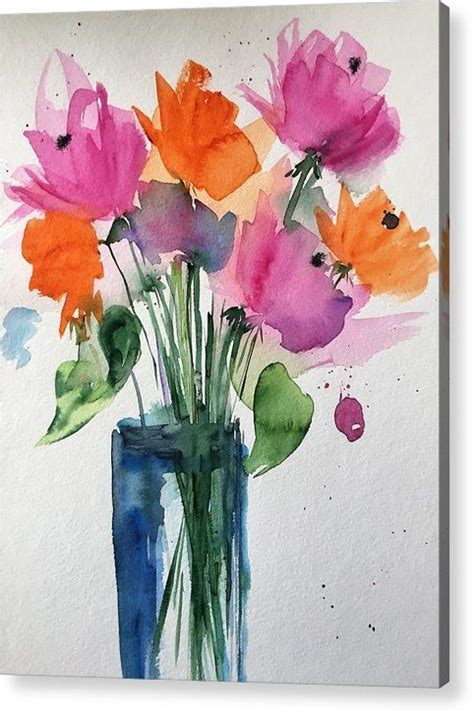 Colorful Flowers Acrylic Print By Britta Zehm Flower Art Watercolor