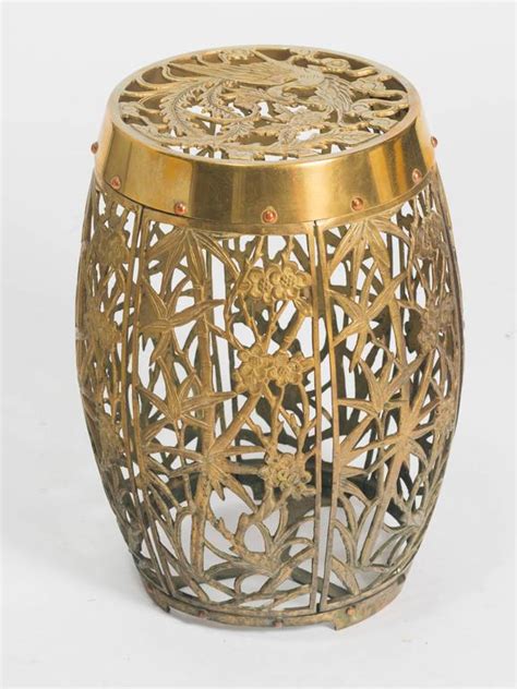 Asian Brass Garden Stool At 1stdibs