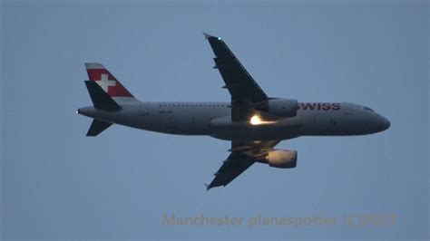 4K Swiss Airbus A320 214 HB IJR On Flight LX390 Heading To Manchester