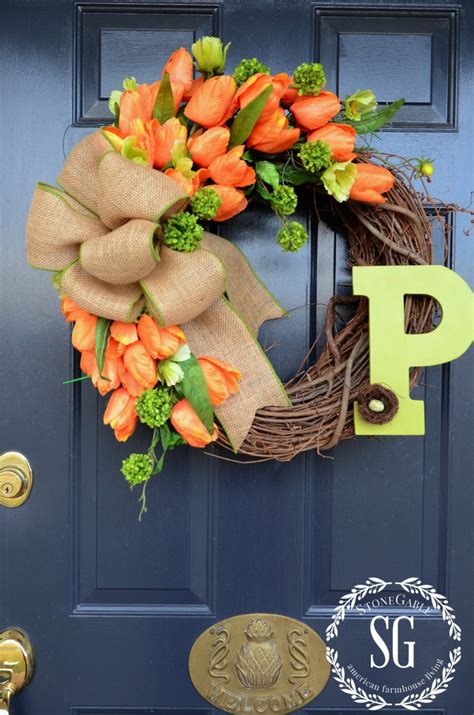 Beautiful Spring Tulip Wreath Diy Stonegable