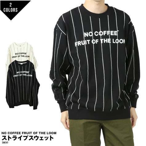 Fruit Of The Loom No Coffee スウェット フルーツオブザルーム ノーコーヒー ストライプ おしゃれ メンズ コラボ