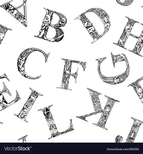 Seamless pattern font Royalty Free Vector Image