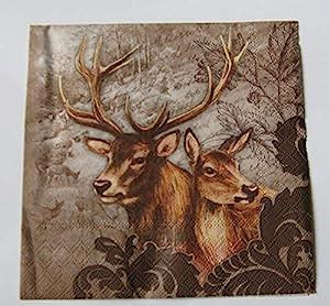 Servietten Serviettentechnik Deer Couple Brown Hirsch Und Reh