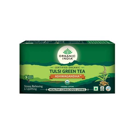 Organic India Tulsi Green Tea Ashwagandha Distacart