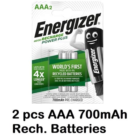 Energizer Rechargeable Power Plus AAA HR03 1 2V Pack Of 2 FETA