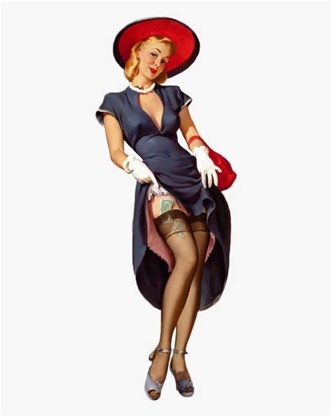 Vintage Pin Up Girl Lady Woman Polyvore Moodboard Filler Gil Elvgren