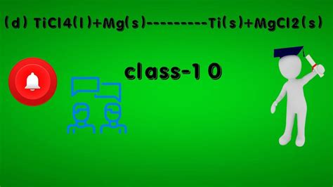 TiCl4(l) + Mg(s) → Ti(s) + MgCl2(s) Balance the following chemical ...