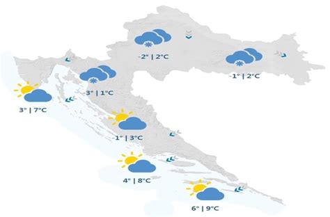 Dhmz U Unutra Njosti Obla No Uz Povremene Oborine Na Jadranu