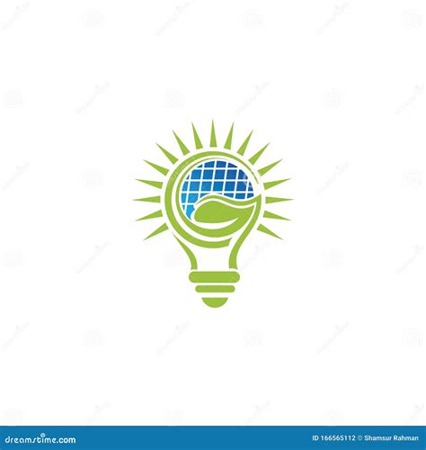 Modelo De Design De Logotipo De Energia Solar Verde Ilustra O Do Vetor