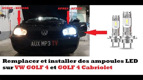 Changer Ampoules Avant VW GOLF 4 Et Les Remplacer Par Des LED YouTube