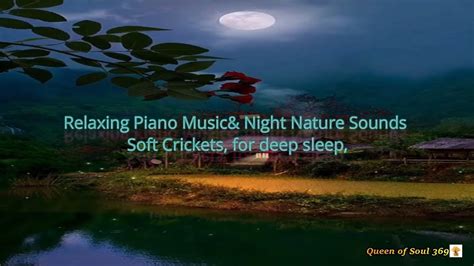 Relaxing Piano Music And Night Nature Sounds Soft Crickets To Reduce Anxiety For Deep Sleep 4k