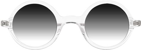 Clear Narrow Retro Vintage Round Gradient Sunglasses With Gray Sunwear