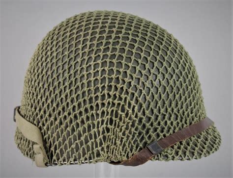 Cs Militaria Ww2 Us M1 Front Seam Swivel Bales Helmet With Camouflage Netting