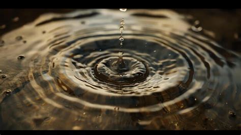 Premium Photo Water Drop Falling Into A Puddle Creating A Series Of