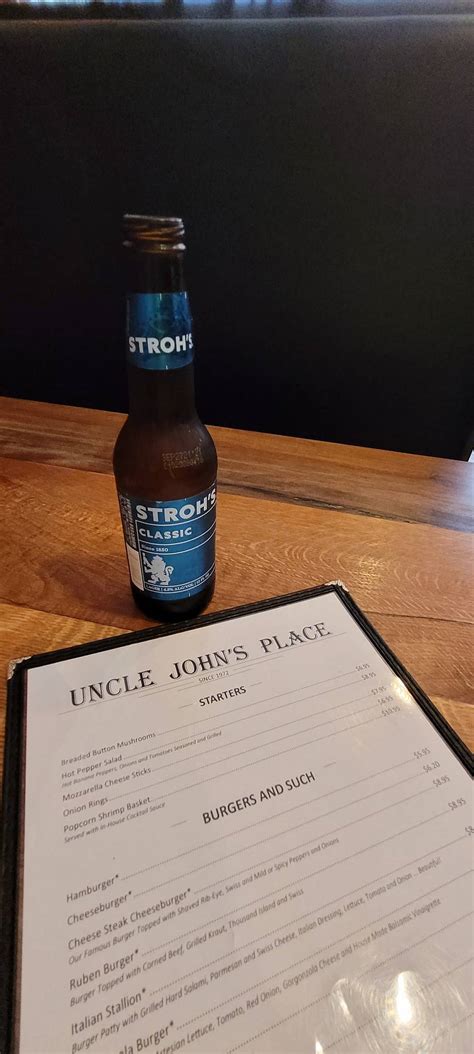 Menu At Uncle Johns Place Restaurant Mansfield