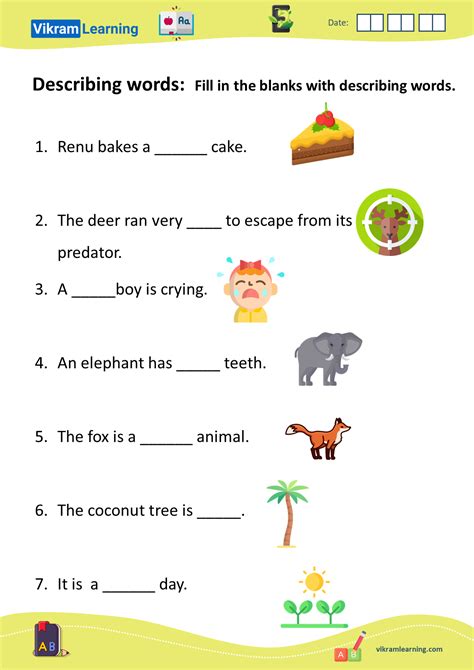 Download Describing Words Adjectives Worksheets For Free