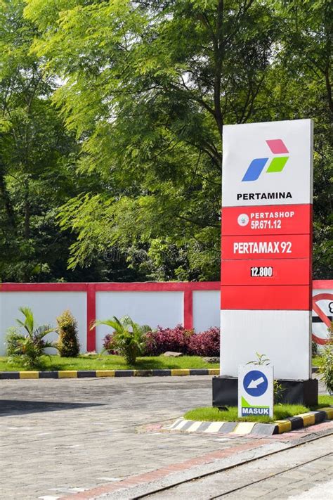 Sign Of Pertamina Pertamina Logo In Spbu Or Gas Station Spbu