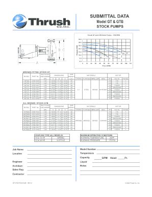 Fillable Online SUBMITTAL DATA Model GT Fax Email Print PdfFiller