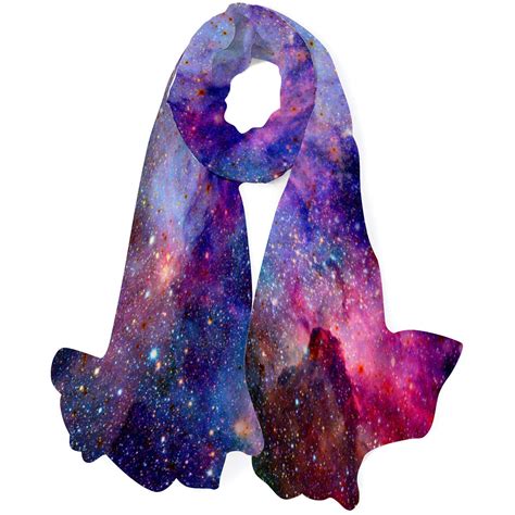 Gzhjmy Women Girls Long Silk Scarf Nebula And Galaxies In Space Summer