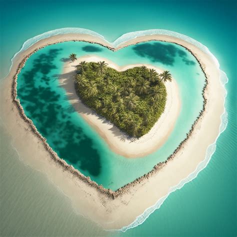 Premium Photo Tropical Heart Shape Desert Island With White Sand Beach