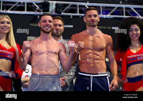 Tommy Coyle Left And Chris Algieri During The Weigh In At Madison