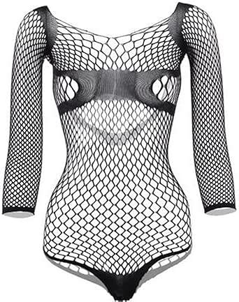 Nzwiluns Mens Sheer Lace Lingerie Bodysuit Sissy Pouch Thong Sexy Fishnet Stockings Plus Size